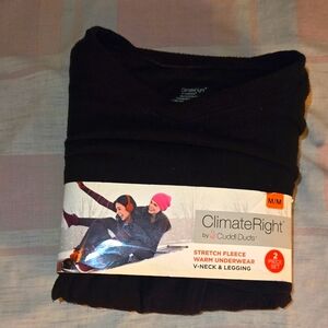 Cuddl Duds Black Fleece Layering Set